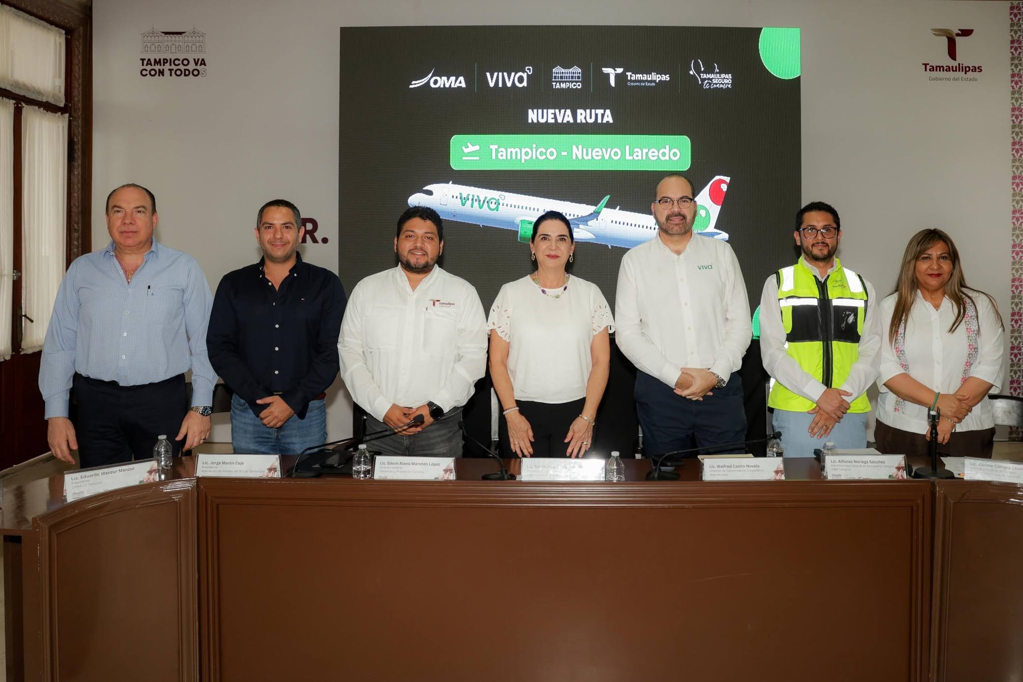 Mónica Villarreal fortalece conectividad con la nueva ruta aérea Tampico-Nuevo Laredo de Viva Aerobus